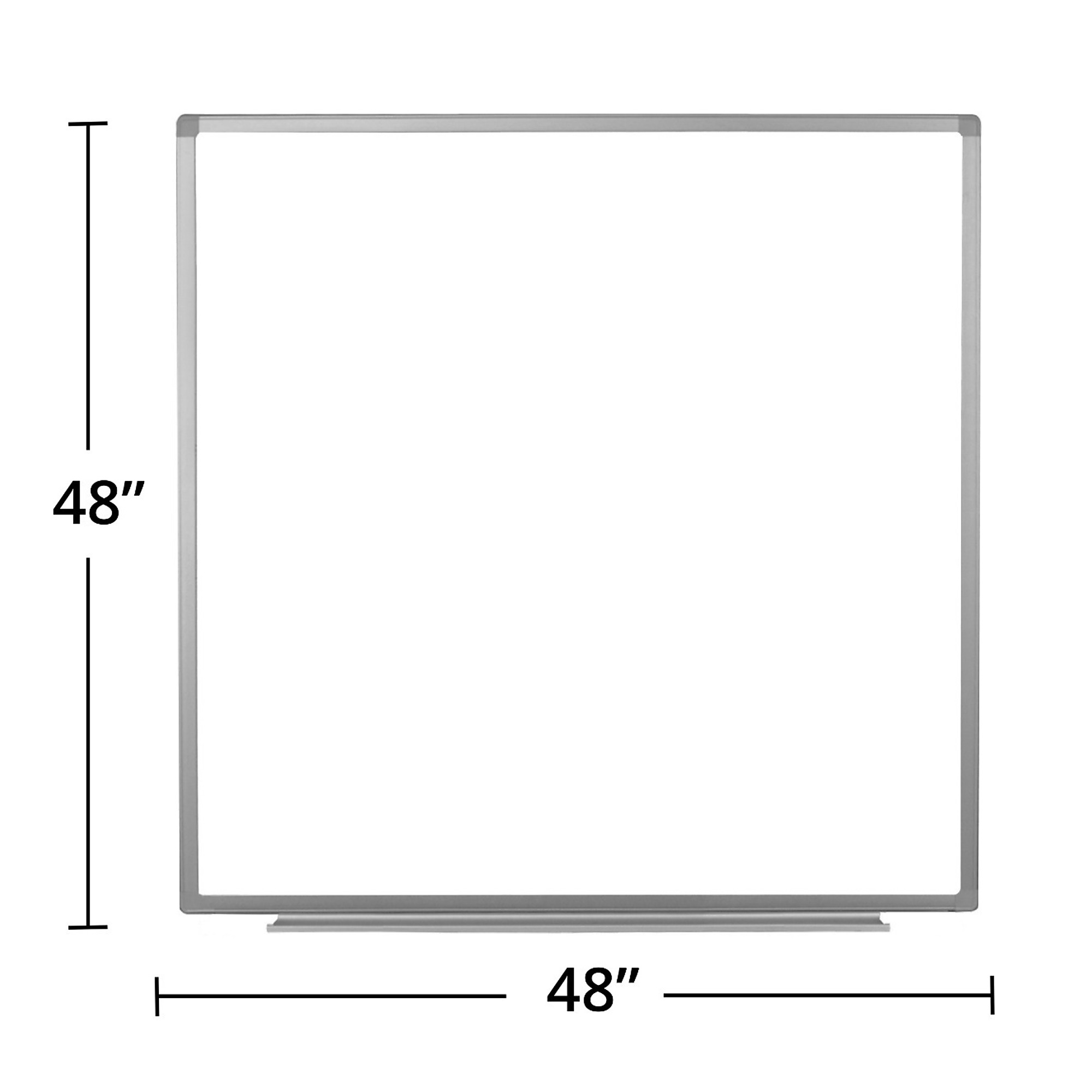 Luxor, Wall-Mountable Dry Erase Board 48x48 Color Finish White, Model# WB4848W